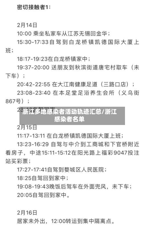 浙江多地感染者活动轨迹汇总/浙江感染者名单-第2张图片